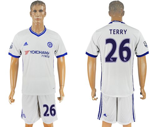 Chelsea #26 Terry White Soccer Club Jersey - Click Image to Close
